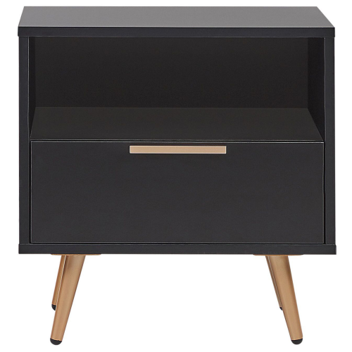 Beliani 1 Drawer Bedside Table INDIO Black 1