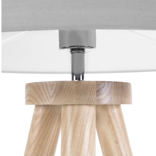 Beliani Floor Lamp NITRA Oak Wood Grey 1