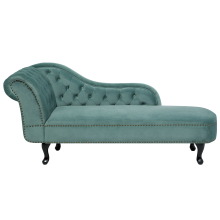 Left-Hand Chaise Longue NIMES Velvet Mint Green