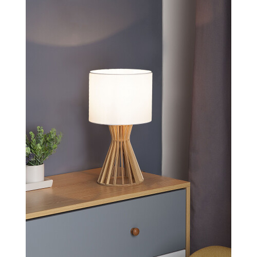 Beliani Table Lamp CARRION Brown/ White 1