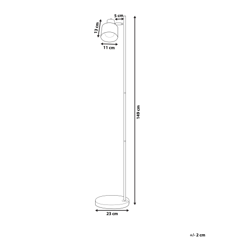 Beliani Floor Lamp CORBONES Adjustable Metal Black 2