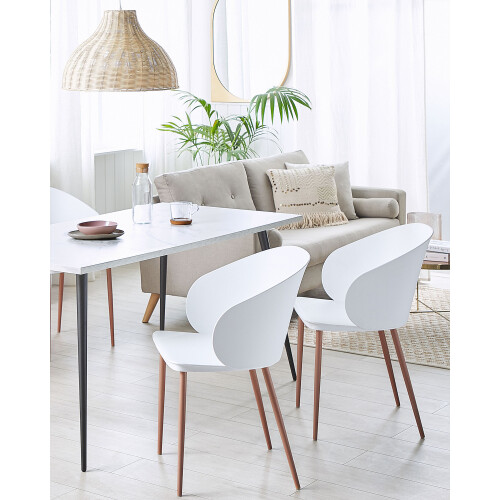 Beliani Set of 2 Dining Chairs BLAYKEE White 1