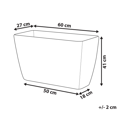 Beliani Plant Pot BARIS 60 cm Light Beige 2