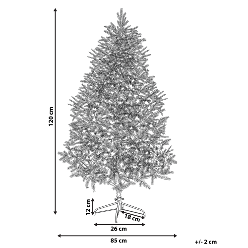 Beliani Artificial Snowy Christmas Tree BASSIE 120 cm White 2
