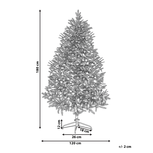 Beliani Artificial Snowy Christmas Tree FORAKER 180 cm White 2