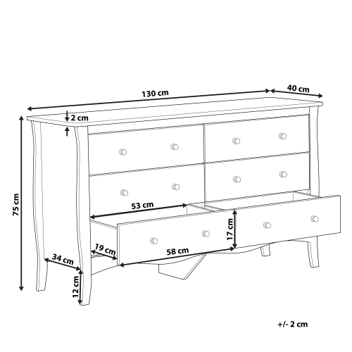 Beliani 6 Drawer Chest WINCHESTER White 2