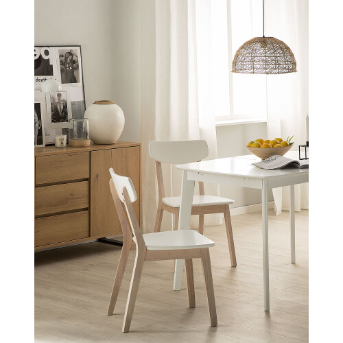 Beliani Set of 2 Dining Chairs SANTOS White 1
