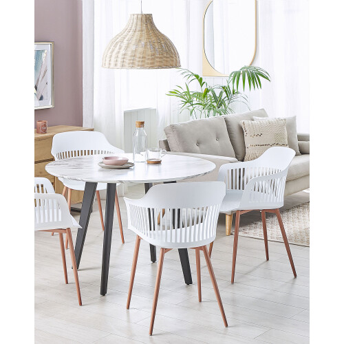 Beliani Set of 2 Dining Chairs BERECA White 1