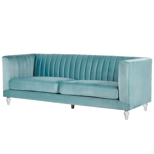 Beliani Sofa 3 Seater ARVIKA Velvet Light Blue 1