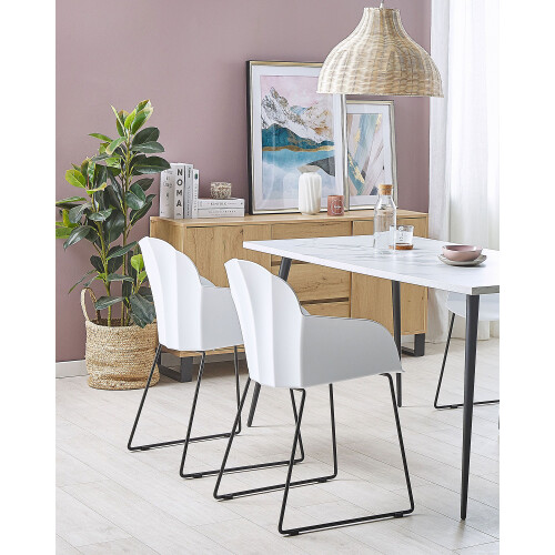 Beliani Set of 2 Dining Chairs SYLVA White 1