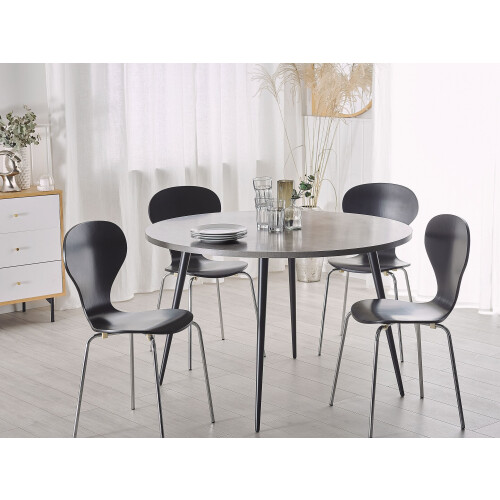 Beliani Dining Table ODEON Grey Concrete Effect 120 cm 120 cm 1