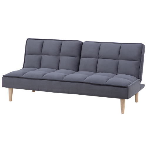 Beliani Sofa Bed 3 Seater SILJAN Fabric Dark Grey 1