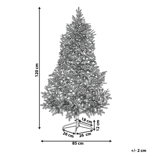 Beliani Artificial Christmas Tree DENALI 120 cm Green 2