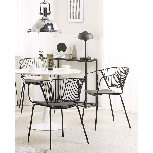 Beliani Set of 2 Dining Chairs RIGBY Metal Black 1