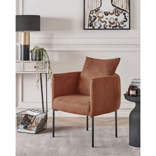 Beliani Armchair MALMOS Fabric Golden Brown 1