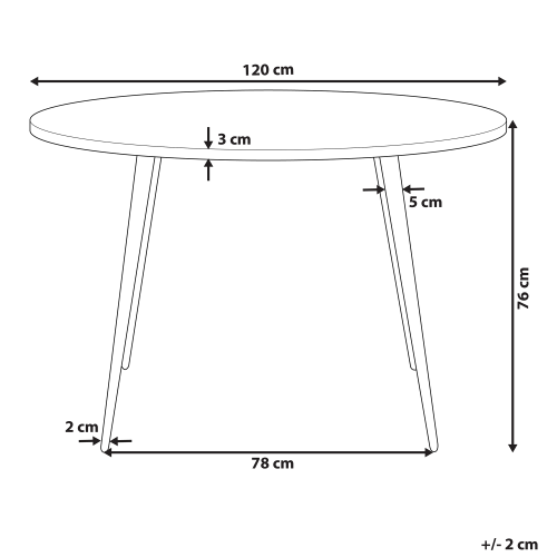 Beliani Dining Table ODEON Grey Concrete Effect 120 cm 120 cm 2