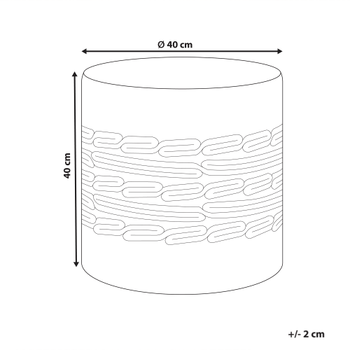 Beliani Pouffe ABTIN Jute White 2