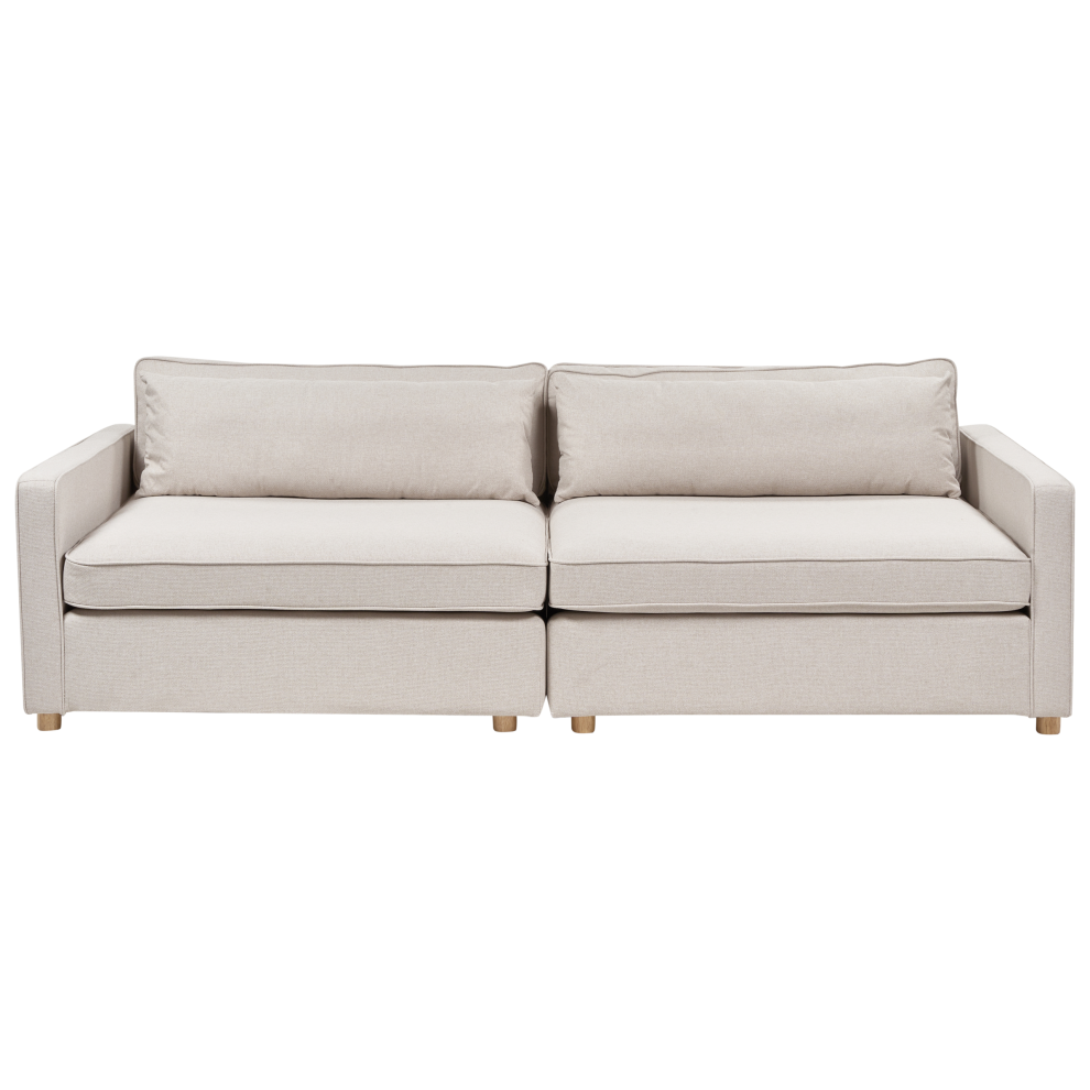 Beliani Sofa 3 Seater Vinstra Fabric Beige Cream