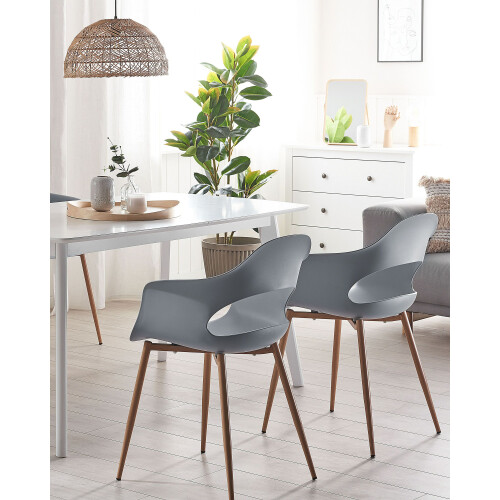Beliani Set of 2 Dining Chairs UTICA Light Grey 1