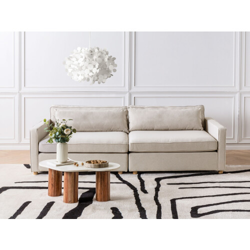 Beliani Sofa 3 Seater VINSTRA Fabric Beige 1