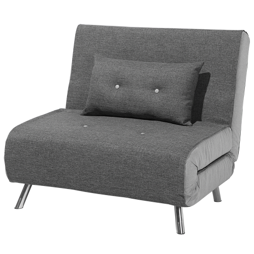 Beliani Single Sofa Bed FARRIS Fabric Dark Grey 2