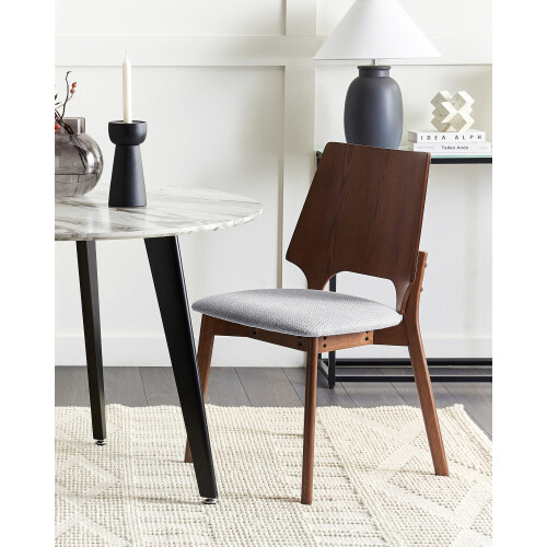 Beliani Set of 2 Dining Chairs ABEE Brown/ Grey 1