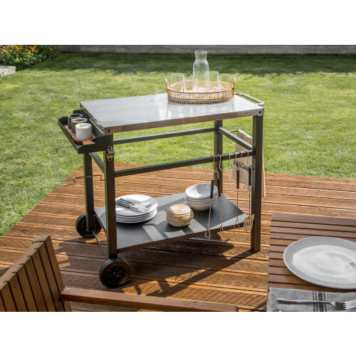 Beliani Garden Serving Trolley SPIAZZI Black Metal 1