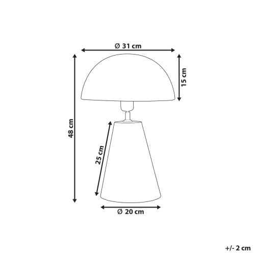 Beliani Table Lamp PALMIET Metal Black 2