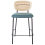 Beliani Set of 2 Bar Chairs MAYETTA Rattan Teal 5