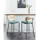 Beliani Set of 2 Bar Chairs MAYETTA Rattan Teal 2