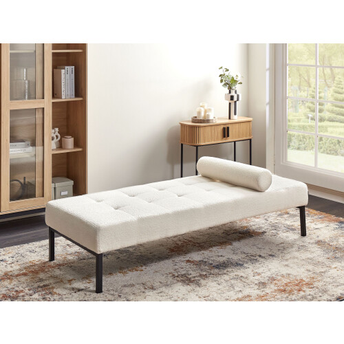 Beliani Chaise Longue CHINON Boucle White 1