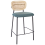 Beliani Set of 2 Bar Chairs MAYETTA Rattan Teal 4