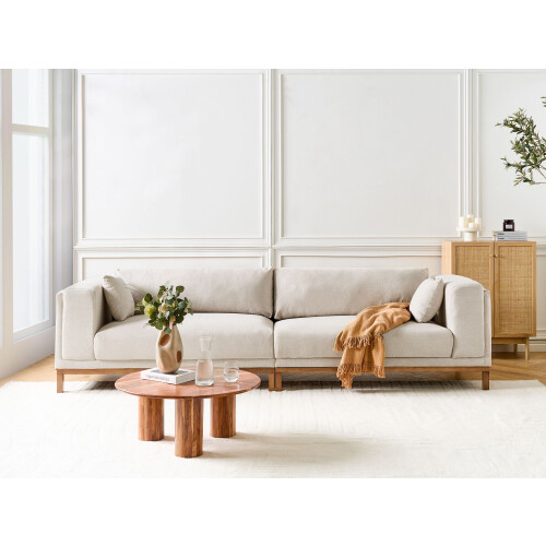Beliani Sofa 4 Seater VENG Fabric Light Beige 1