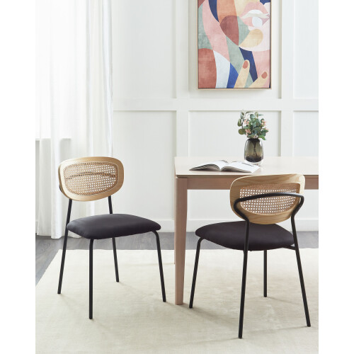 Beliani Set of 2 Dining Chairs MAYETTA Metal Black 1