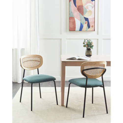 Beliani Set of 2 Dining Chairs MAYETTA Metal Teal 1