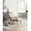 Beliani Armchair ESRUM Fabric Dark Brown/ Beige 2