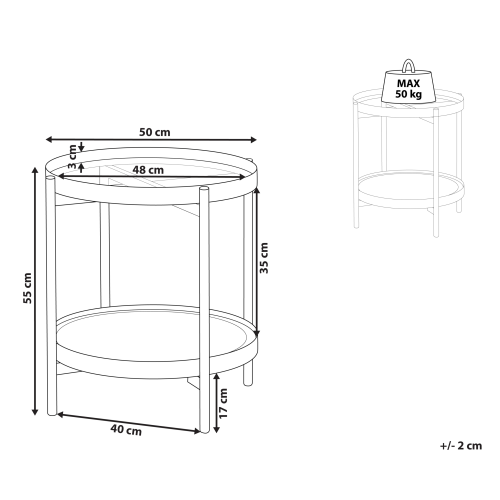 Beliani Side Table RENO Metal Black 2
