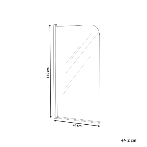 Beliani Shower Bath Screen LAPAN 1400 x 700 mm Black 2
