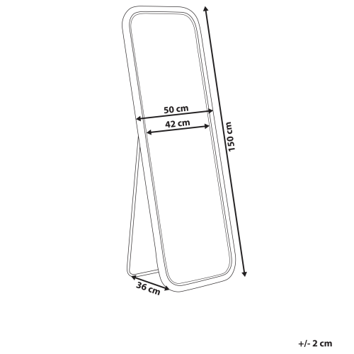 Beliani Standing Mirror MALANGE 150 cm Rattan Natural 2