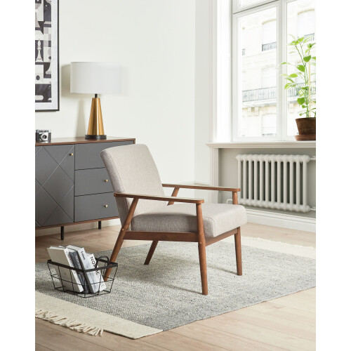 Beliani Armchair ESRUM Fabric Dark Brown/ Grey 1