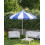 Beliani Market Parasol 245 cm MINOA White/ Blue 2