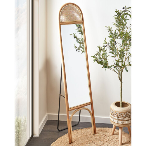 Beliani Standing Mirror BRUSSEY 170 cm Rattan Natural 1