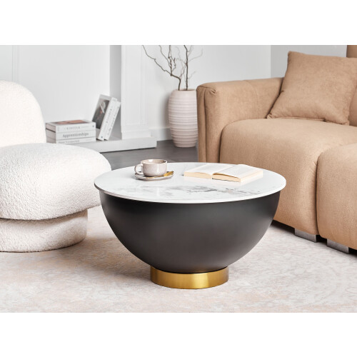 Beliani Coffee Table NADINE Ceramic Black with Storage 1