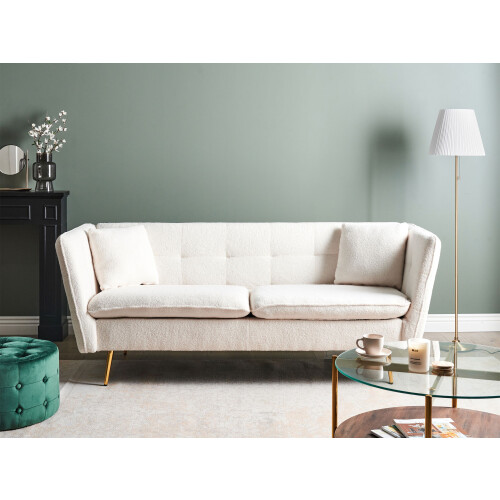 Beliani Sofa 3 Seater FREDERICA Boucle Off-White 1