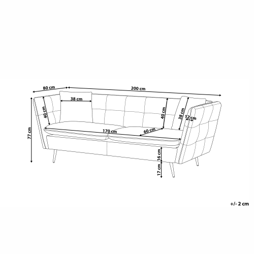 Beliani Sofa 3 Seater FREDERICA Boucle Off-White 2