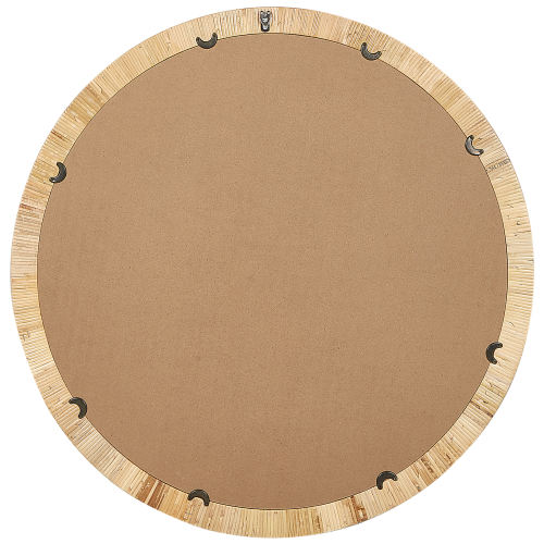 Beliani Wall Mirror ANLEZY 80 cm 80 cm Rattan Natural 1