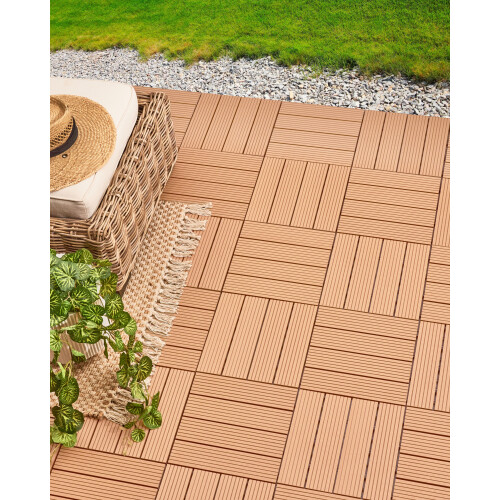 Beliani Outdoor Flooring ATELETA Wood-Plastic Composite (WPC) Light Brown 1