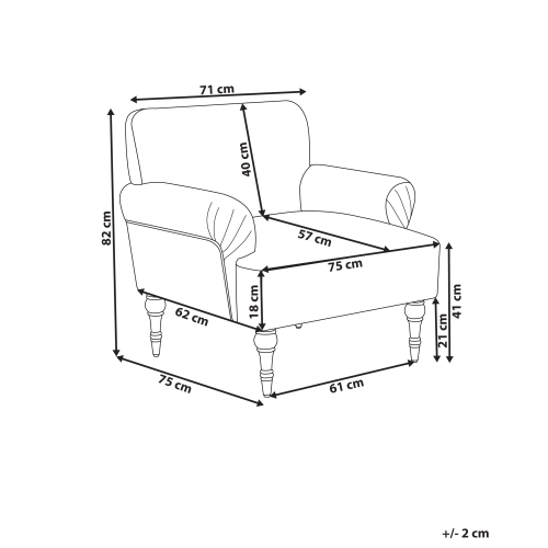 Beliani Armchair FREDROS Fabric Taupe 2