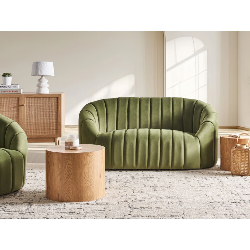 Beliani Sofa 2 Seater MALUNG Velvet Dark Green 1