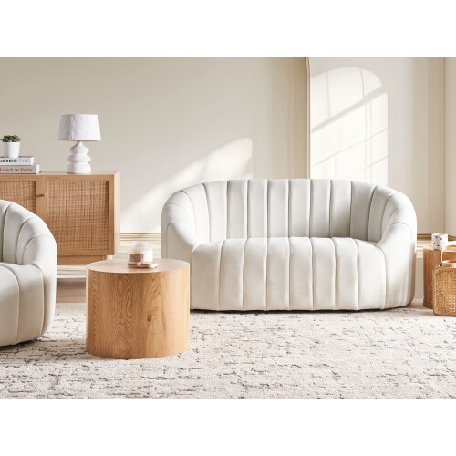 Beliani Sofa 2 Seater MALUNG Velvet Off-White 2